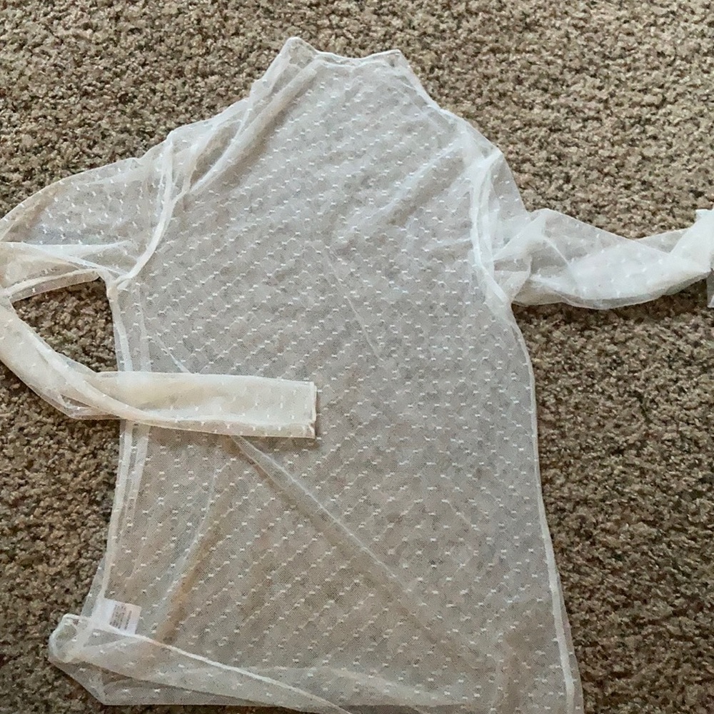 Sheer mesh neck top